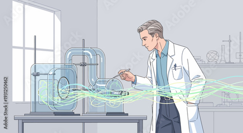 Scientist Working in Laboratory Setting Experiment.