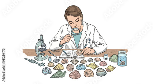 Scientist Examining Gemstones in Laboratory Setting.