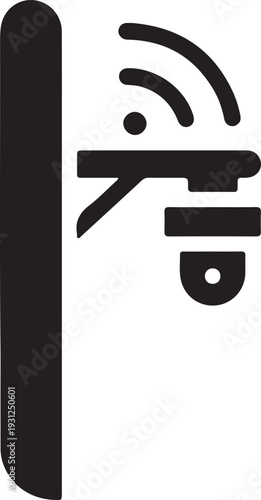 Smart wearable technology icon set, health monitoring devices, fitness tracker, smartwatch, biometric sensor symbols, black silhouette vector illustration