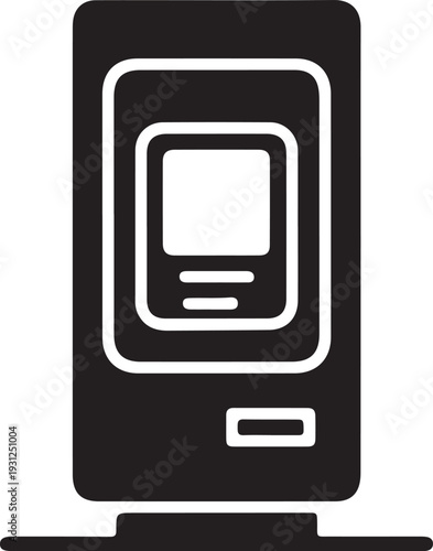 Smart wearable technology icon set, health monitoring devices, fitness tracker, smartwatch, biometric sensor symbols, black silhouette vector illustration