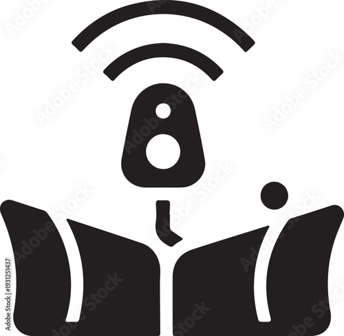 Smart wearable technology icon set, health monitoring devices, fitness tracker, smartwatch, biometric sensor symbols, black silhouette vector illustration