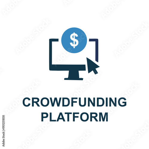 Crowdfunding Platform: Conceptual image depicting a computer screen with a dollar sign icon, symbolizing online fundraising and financial support for innovative projects.