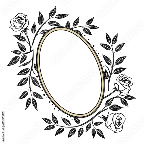 Elite Oval Emblem Frame with Double Gold Halo