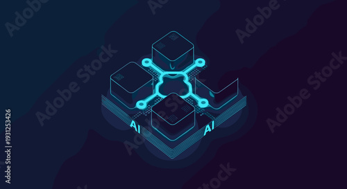 Artificial Intelligence AI Technology Network Connection.