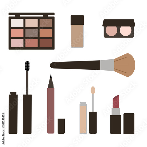 Schilderij op canvas Cute make up set illustration