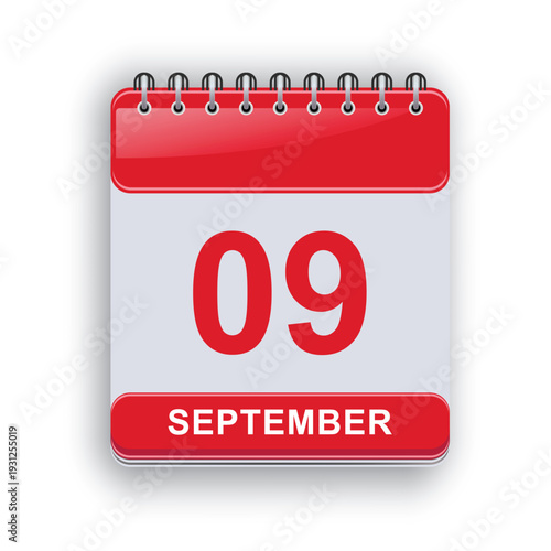 September 09 Daily Calendar Template Minimal Daily Organizer Layout