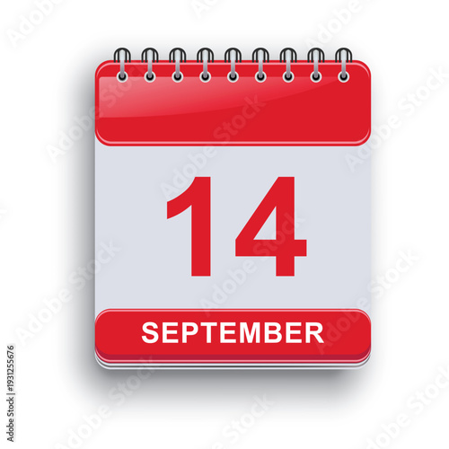 September 14 Daily Calendar Template Clean White Planner Design