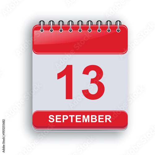 September 13 Daily Calendar Template Modern Minimal Organizer Sheet