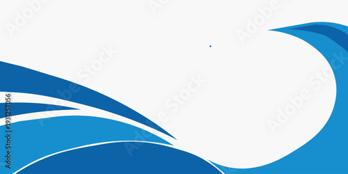 Marine pattern with stylized blue waves. Cosmetics Surf Sport Logotype concept. vector illustration