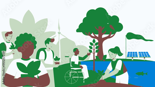 Eco-Friendly Community vector illustration
