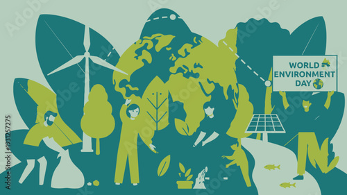 World Environment Day Concept vector illustration