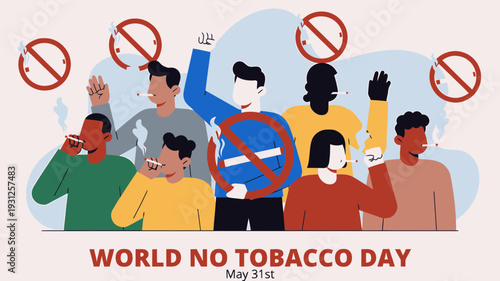 World No Tobacco Day Campaign vector illustration