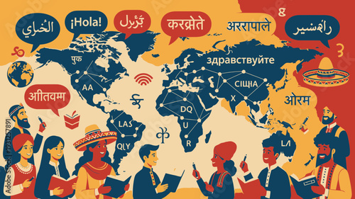 Global Communication Network vector illustration