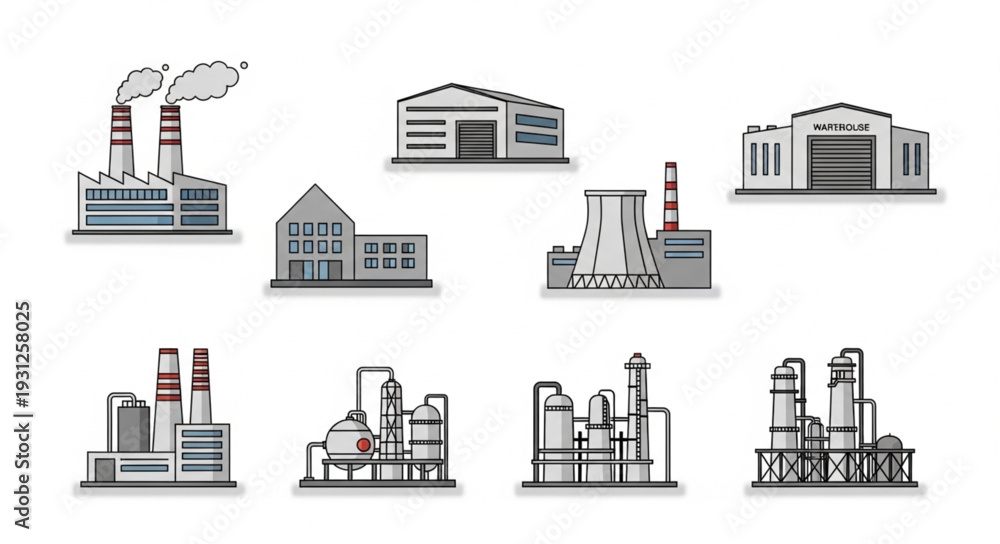 Fototapeta premium Industrial Factory Buildings and Structures.