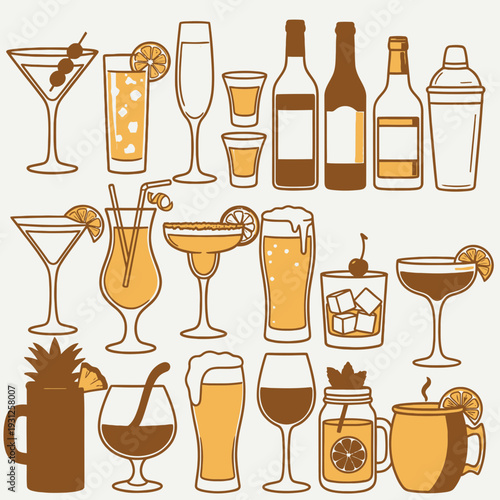 Cocktail Collection vector illustration