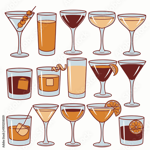 Cocktail Collection vector illustration