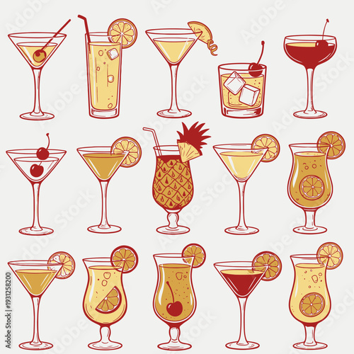 Cocktail Collection vector illustration