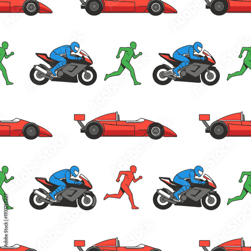 Racing Sports Pattern vector illustration