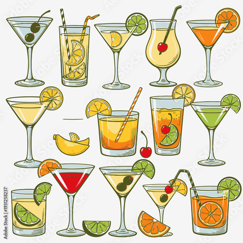 Cocktail Collection vector illustration