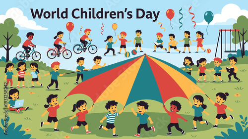 Happy World Children's Day Celebration vector illustration