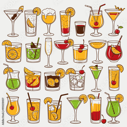 Cocktail Collection vector illustration