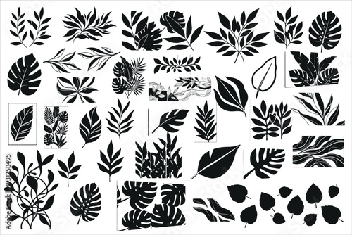 Modern abstract leaf wall panel design featuring elegant botanical shapes in a clean minimalist style.