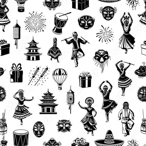 Traditional Japanese Culture Icons vector illustration