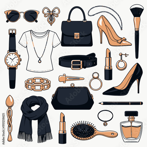 Fashion Accessories Collection vector illustration