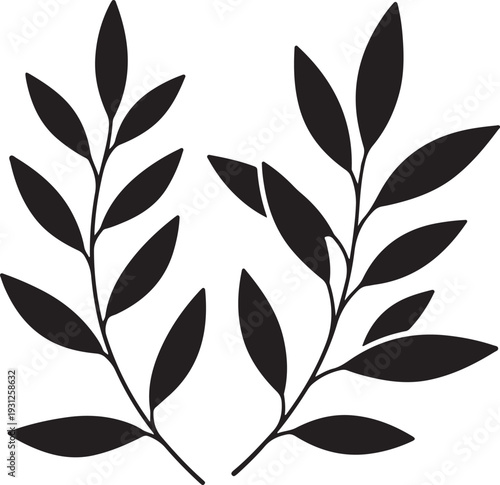 Modern abstract leaf wall panel design featuring elegant botanical shapes in a clean minimalist style.