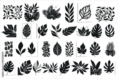 Modern abstract leaf wall panel design featuring elegant botanical shapes in a clean minimalist style.