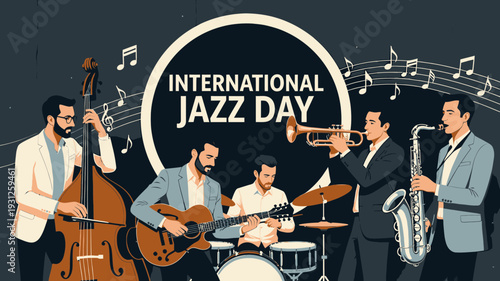 International Jazz Day Celebration vector illustration