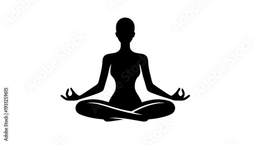 silhouette of a woman in yoga position