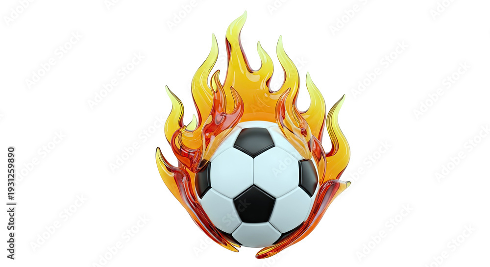 Obraz premium Soccer ball on fire