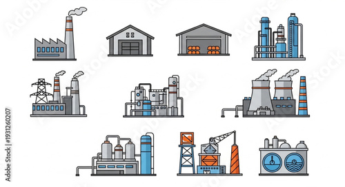 Industrial Factory Buildings and Equipment.