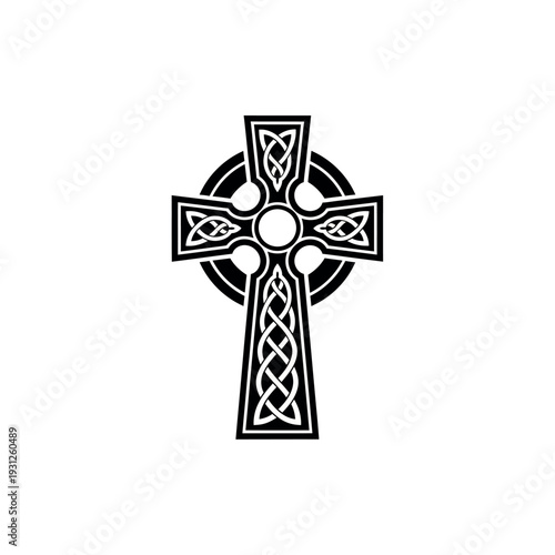 Celtic Cross Symbol Black and White.