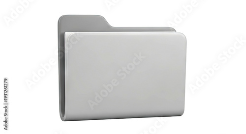 3D Rendered Icon of a Gray Folder