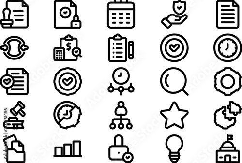 Collection of Simple Line Icons for Business and Productivity.