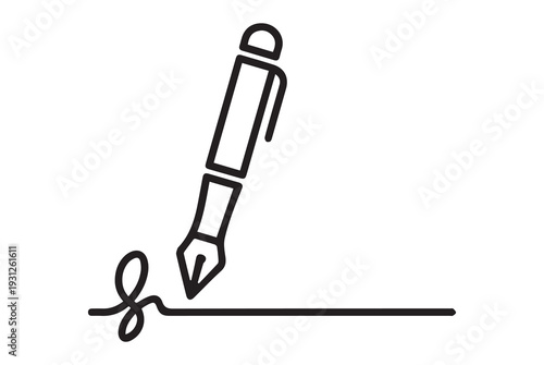 Signature of a pen on paper