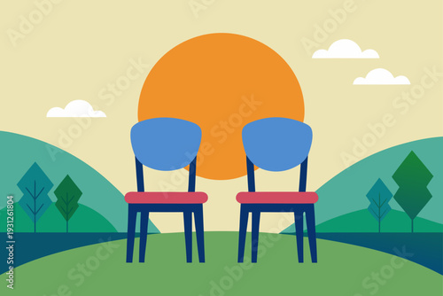 vector illustration of a country landscape