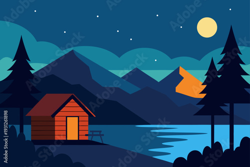 winter landscape with mountains