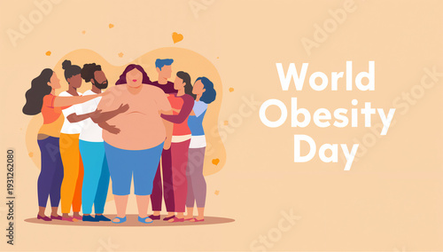 World Obesity Day Healthy Lifestyle Transformation Vector Poster