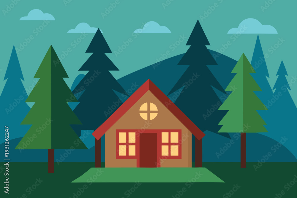 Fototapeta premium house in the woods