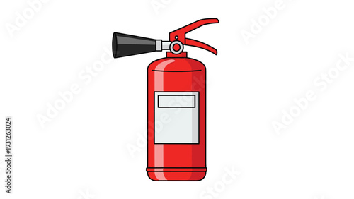 Bright red fire extinguisher, an essential safety device for fire protection and emergency preparedness in homes and workplaces.