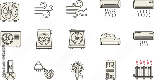 Various Air Conditioning and Fan air conditioner cooling heating ventilation