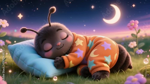 seamless loop baby lullaby animation , baby sleep- ant