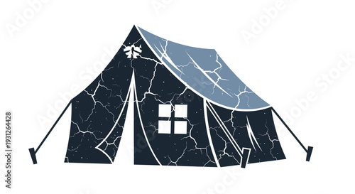Cracked Tent Illustration