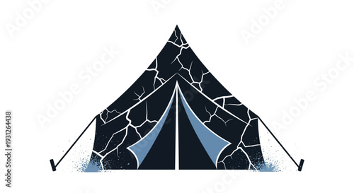 Cracked Tent Illustration