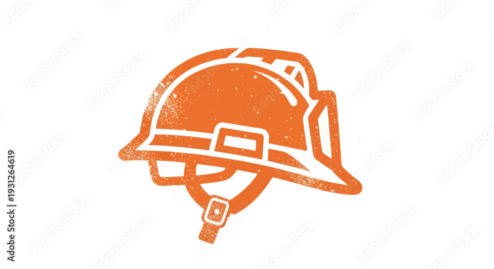 Fototapeta premium Orange Firefighter Helmet Icon