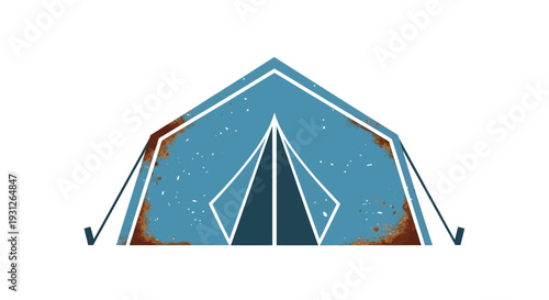 Retro camping tent illustration