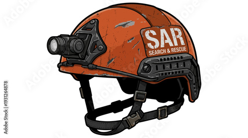 Search and Rescue helmet with headlamp